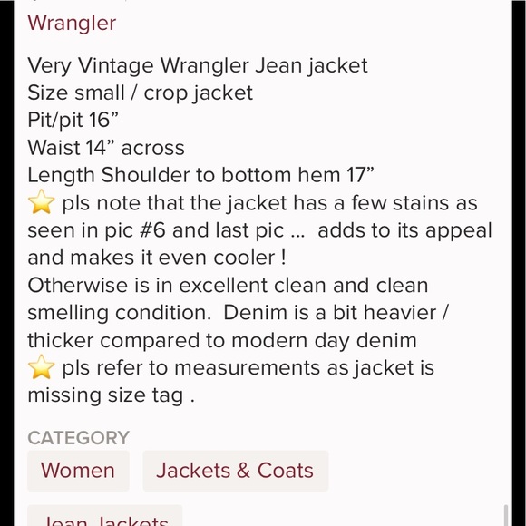 Vintage Wrangler Jean Jacket - Picture 8 of 8
